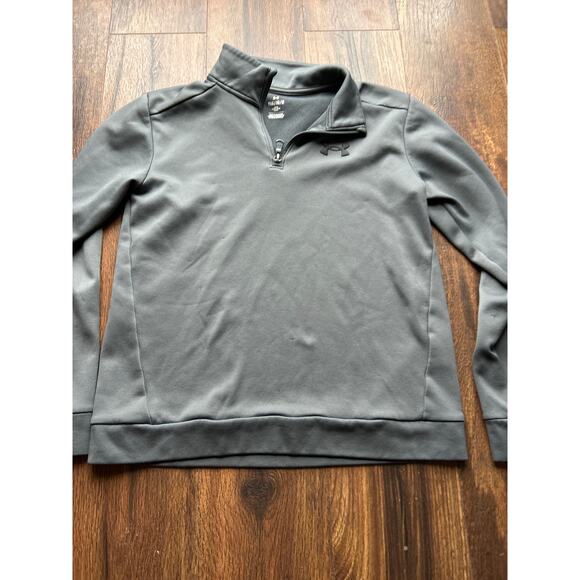 Under Armour 1/4 Zip Sweatshirt Youth Lg Gray Burgundy Loose Fit Fleece Lot of 2 - Picture 6 of 10
